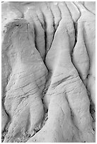 Eroded mudstone, Dinosaur Provincial Park. Alberta, Canada (black and white)