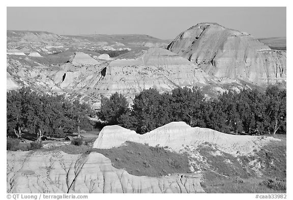 Campground amongst badlands, Dinosaur Provincial Park. Alberta, Canada