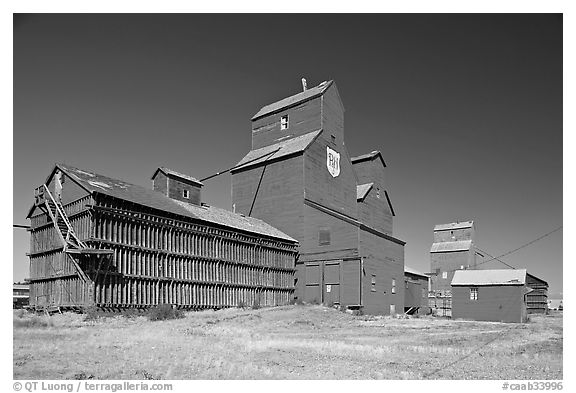 Agricultural buildings. Alberta, Canada (black and white)