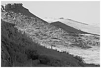 Cliffs, Head-Smashed-In Buffalo Jump. Alberta, Canada ( black and white)