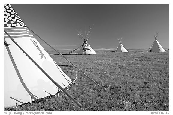 Indian Teepees,  Head-Smashed-In Buffalo Jump. Alberta, Canada