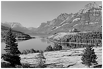 Waterton Lakes. Waterton Lakes National Park, Alberta, Canada (black and white)