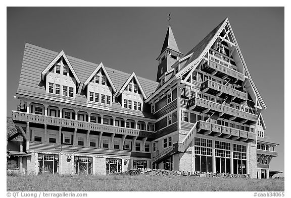 Prince of Wales hotel facade. Waterton Lakes National Park, Alberta, Canada