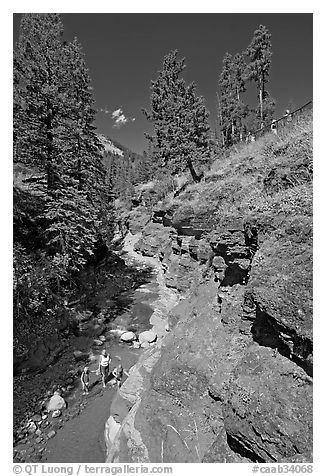 Family in Red Rock Canyon. Waterton Lakes National Park, Alberta, Canada