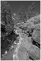 Family in Red Rock Canyon. Waterton Lakes National Park, Alberta, Canada ( black and white)