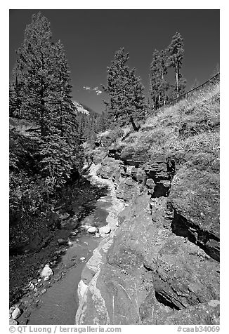 Red Rock Canyon. Waterton Lakes National Park, Alberta, Canada (black and white)