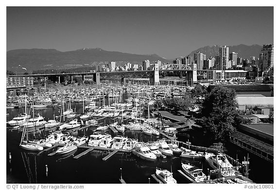 Small boat harbor on False Creek. Vancouver, British Columbia, Canada