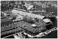 Granville Island and Public Market. Vancouver, British Columbia, Canada (black and white)