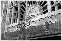 Art Deco entrance of the Marine building. Vancouver, British Columbia, Canada (black and white)