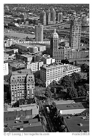 View from the Harbour Centre tower. Vancouver, British Columbia, Canada (black and white)
