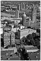 View from the Harbour Centre tower. Vancouver, British Columbia, Canada ( black and white)