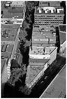 Water street from above. Vancouver, British Columbia, Canada ( black and white)