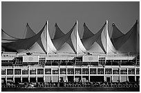 Canada Place and seaplane. Vancouver, British Columbia, Canada (black and white)