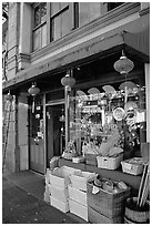 Storefront in Chinatown. Victoria, British Columbia, Canada ( black and white)