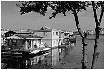 Houseboats. Victoria, British Columbia, Canada (black and white)