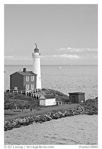 Fisgard Lighthouse National Historic Site. Victoria, British Columbia, Canada (black and white)