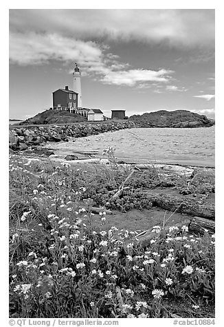 Flowers and Fisgard Lighthouse. Victoria, British Columbia, Canada