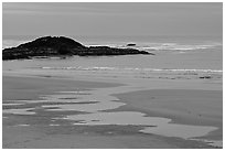 Dusk, Long Beach. Pacific Rim National Park, Vancouver Island, British Columbia, Canada (black and white)