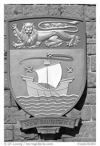 Shield of New Brunswick Province. Victoria, British Columbia, Canada