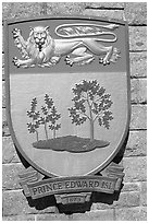 Shield of Prince Edward Island Province. Victoria, British Columbia, Canada ( black and white)