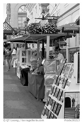 Street art fair, Bastion Square. Victoria, British Columbia, Canada (black and white)