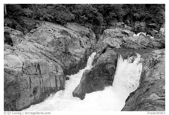 Falls. Vancouver Island, British Columbia, Canada (black and white)