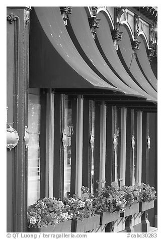 Pub facade detail. Victoria, British Columbia, Canada (black and white)