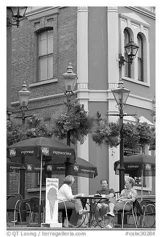 Outdoor terrace, Bastion square. Victoria, British Columbia, Canada