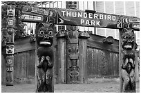 Thunderbird Park. Victoria, British Columbia, Canada (black and white)