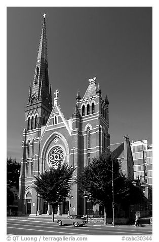 Church. Victoria, British Columbia, Canada (black and white)