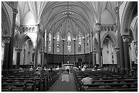Interior of church. Victoria, British Columbia, Canada (black and white)