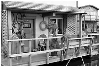 Houseboat porch. Victoria, British Columbia, Canada ( black and white)