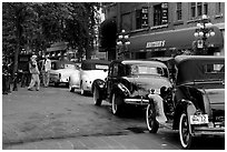 Classic cars in Gastown. Vancouver, British Columbia, Canada (black and white)