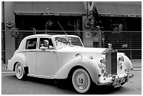 Rolls-Royce in Water Street. Vancouver, British Columbia, Canada ( black and white)