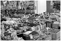 Chinese medicinal goods in Chinatown. Vancouver, British Columbia, Canada (black and white)