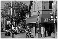 Chinatown street corner. Vancouver, British Columbia, Canada (black and white)