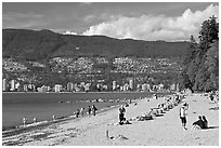 Beach, Stanley Park. Vancouver, British Columbia, Canada (black and white)