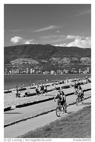 Bicyclists, Stanley Park. Vancouver, British Columbia, Canada