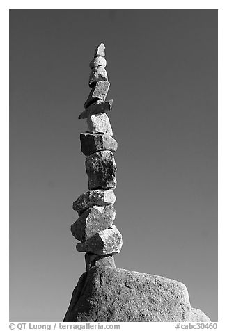 Balanced rocks against blue sky, Stanley Park. Vancouver, British Columbia, Canada