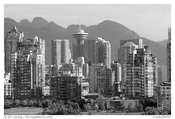 Downtown skyline and mountains. Vancouver, British Columbia, Canada