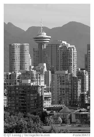 Downtown skyline and mountains. Vancouver, British Columbia, Canada