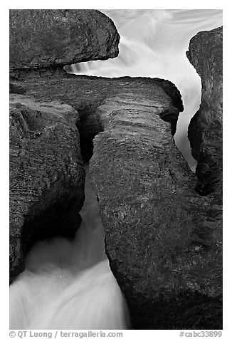 Kicking Horse River flowing through the Natural Bridge. Yoho National Park, Canadian Rockies, British Columbia, Canada