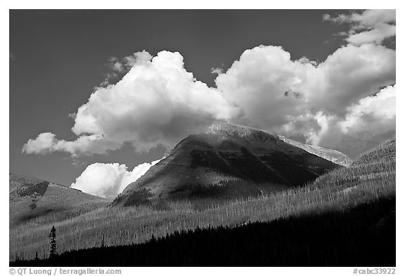 Peak, clouds, and shadows. Kootenay National Park, Canadian Rockies, British Columbia, Canada