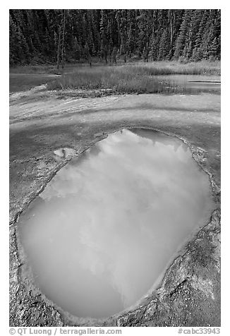 Mineral pool known as Paint Pot, used by First Nations for coloring. Kootenay National Park, Canadian Rockies, British Columbia, Canada (black and white)