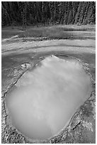 Mineral pool known as Paint Pot, used by First Nations for coloring. Kootenay National Park, Canadian Rockies, British Columbia, Canada (black and white)