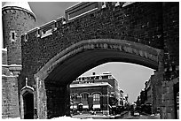 Old city gate. Quebec, Canada (black and white)