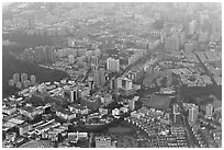 Aerial view, Shenzhen. (black and white)