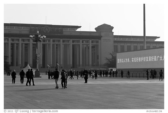 National Museum of China, Tiananmen Square. Beijing, China (black and white)