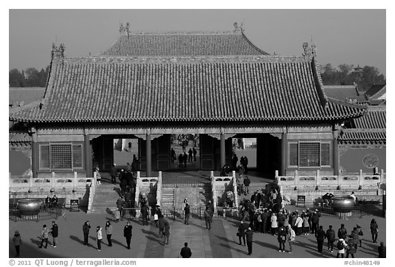 Heavenly Purity Gate, Forbidden City. Beijing, China (black and white)