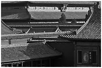 Rooftops details, Forbidden City. Beijing, China (black and white)